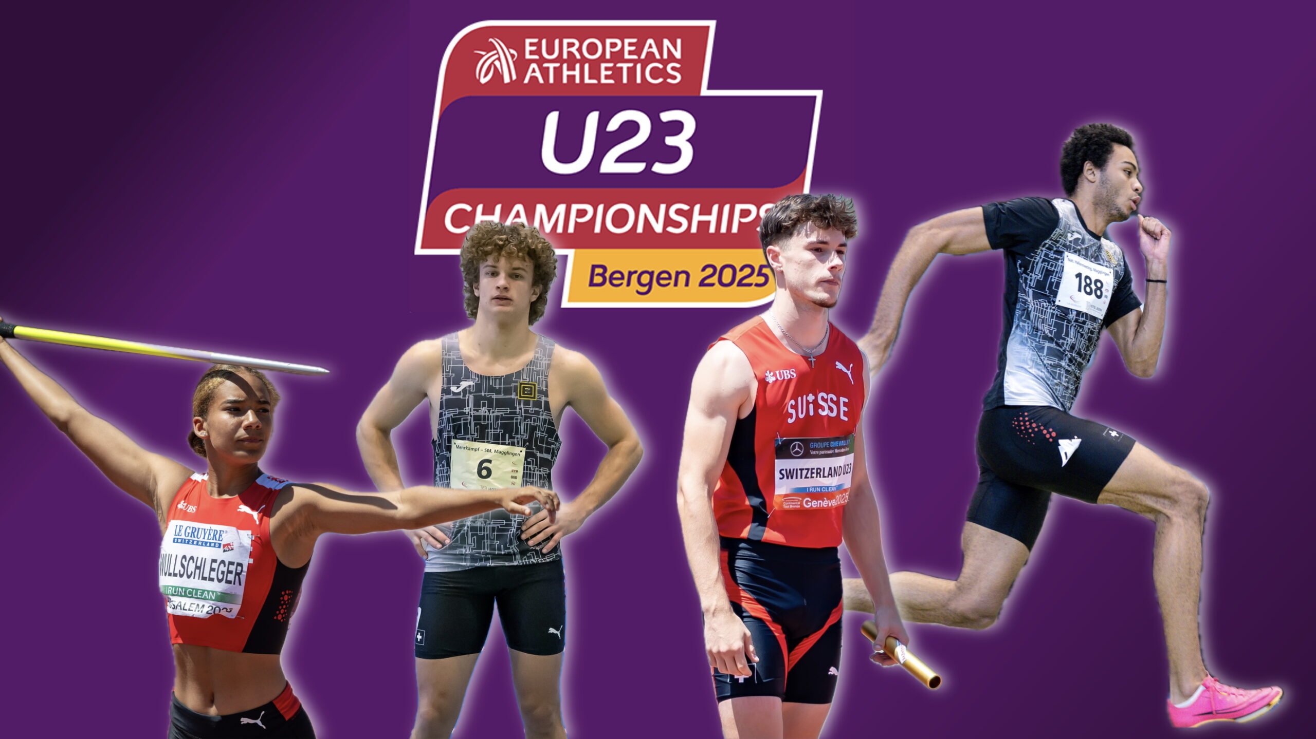 Melissa Wullschleger, Louis Miller, Ramòn Roppel und Joel Csontos für die U23-EM in Bergen selektioniert