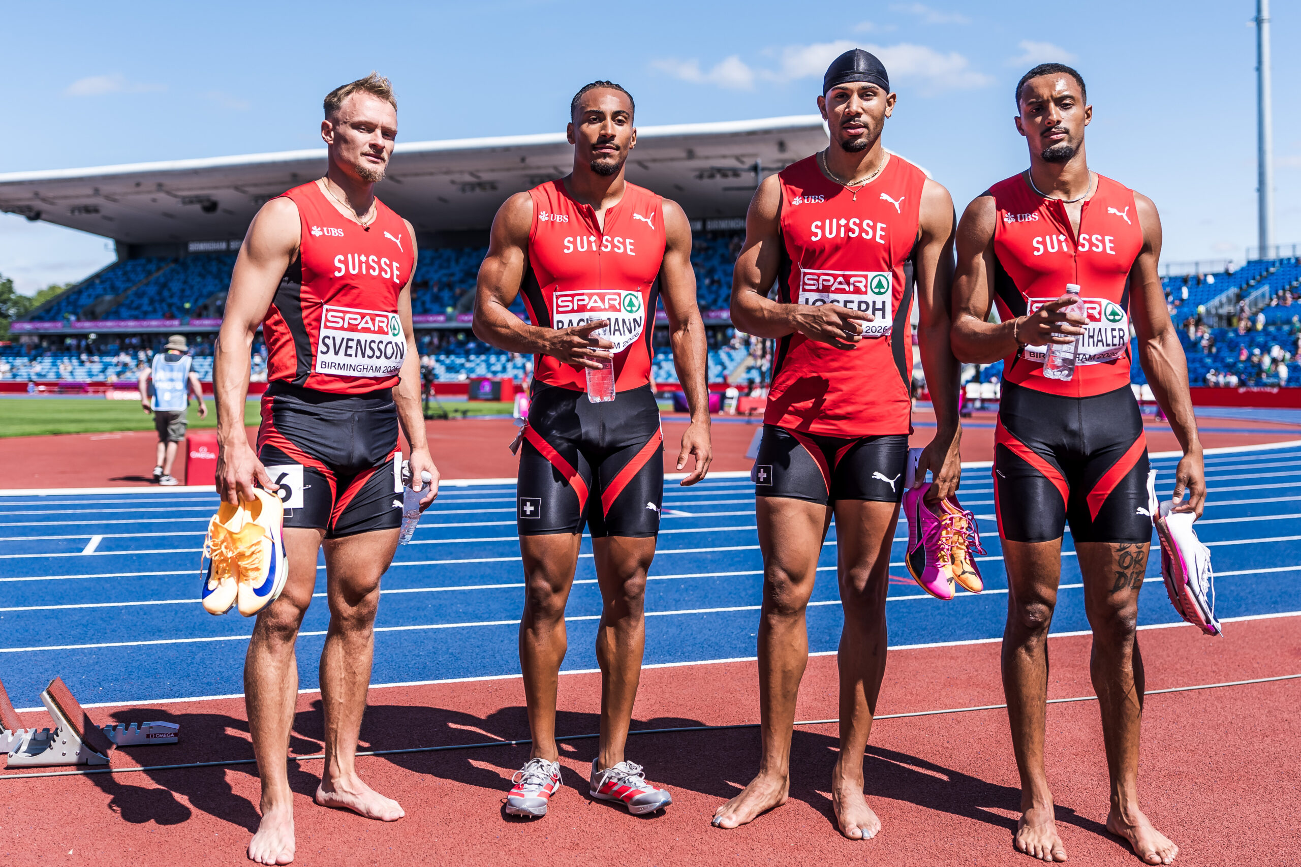 Daryl Bachmann schrammt mit der Schweizer 4x100m Staffel knapp am EM-Final vorbei